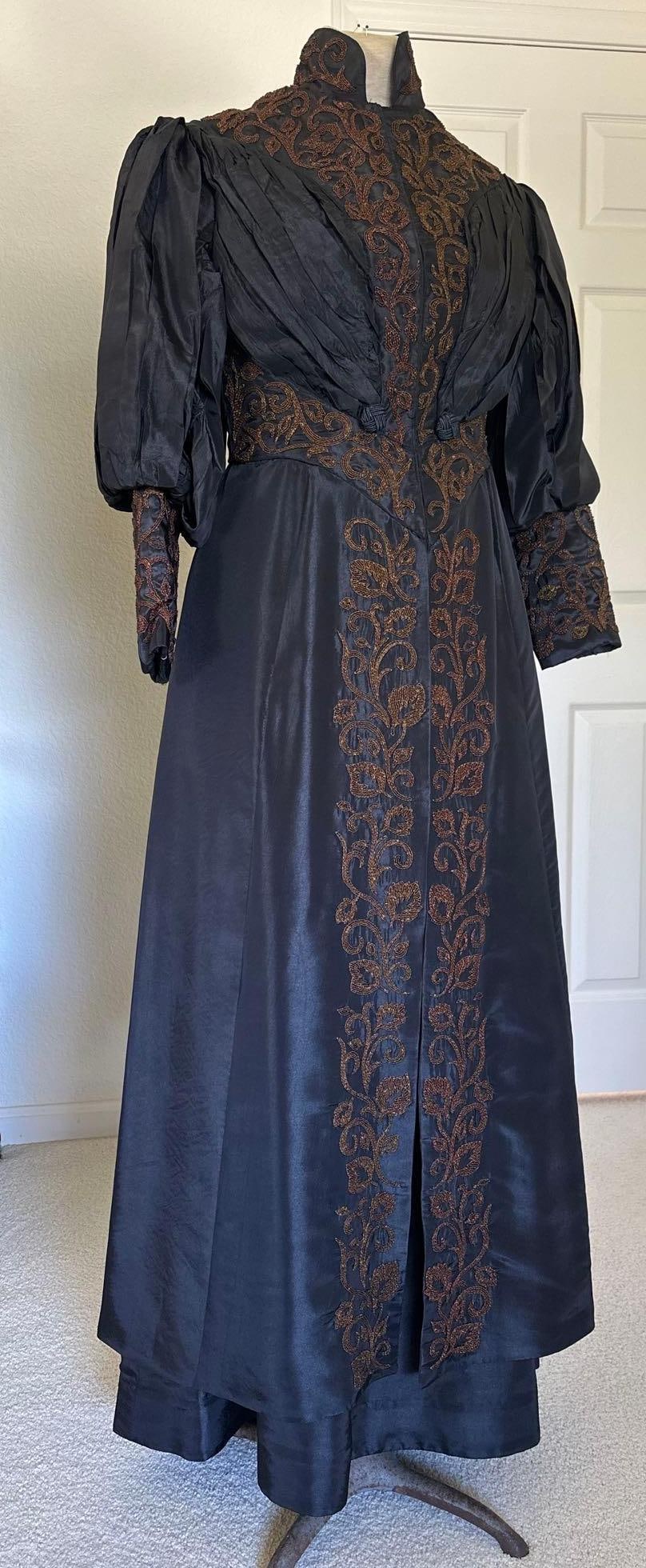 Beaded Black Victorian Style Costume Gown (1 of 10)