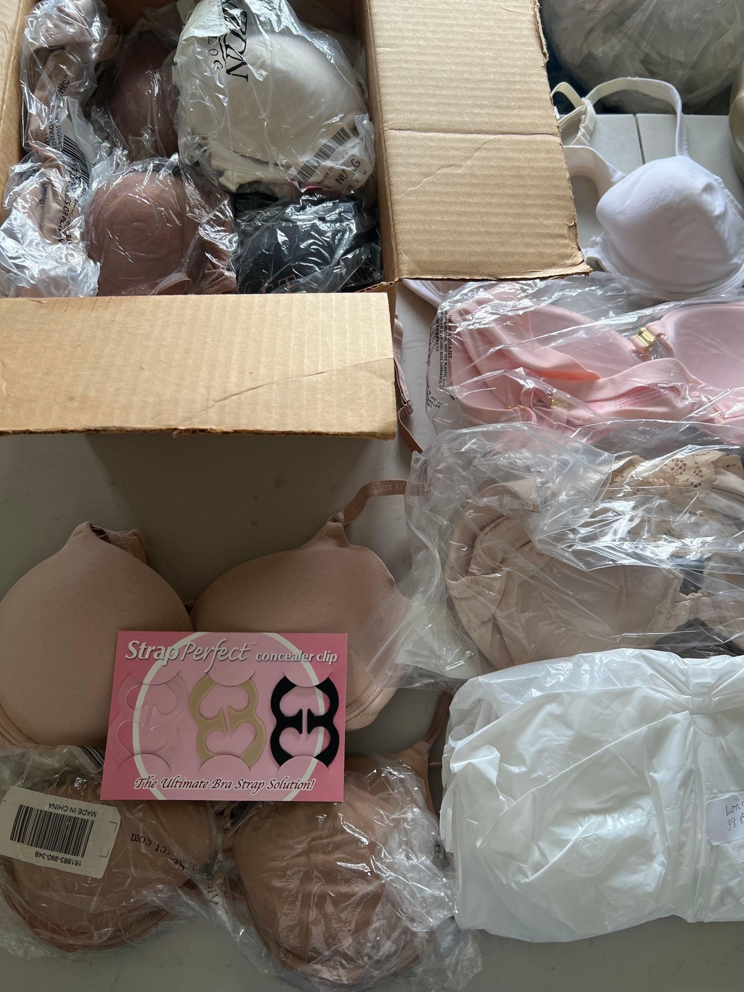 Bras & Lingerie: Bras & lingerie. Several unopened Victoria's Secret bras. Most size 38B.