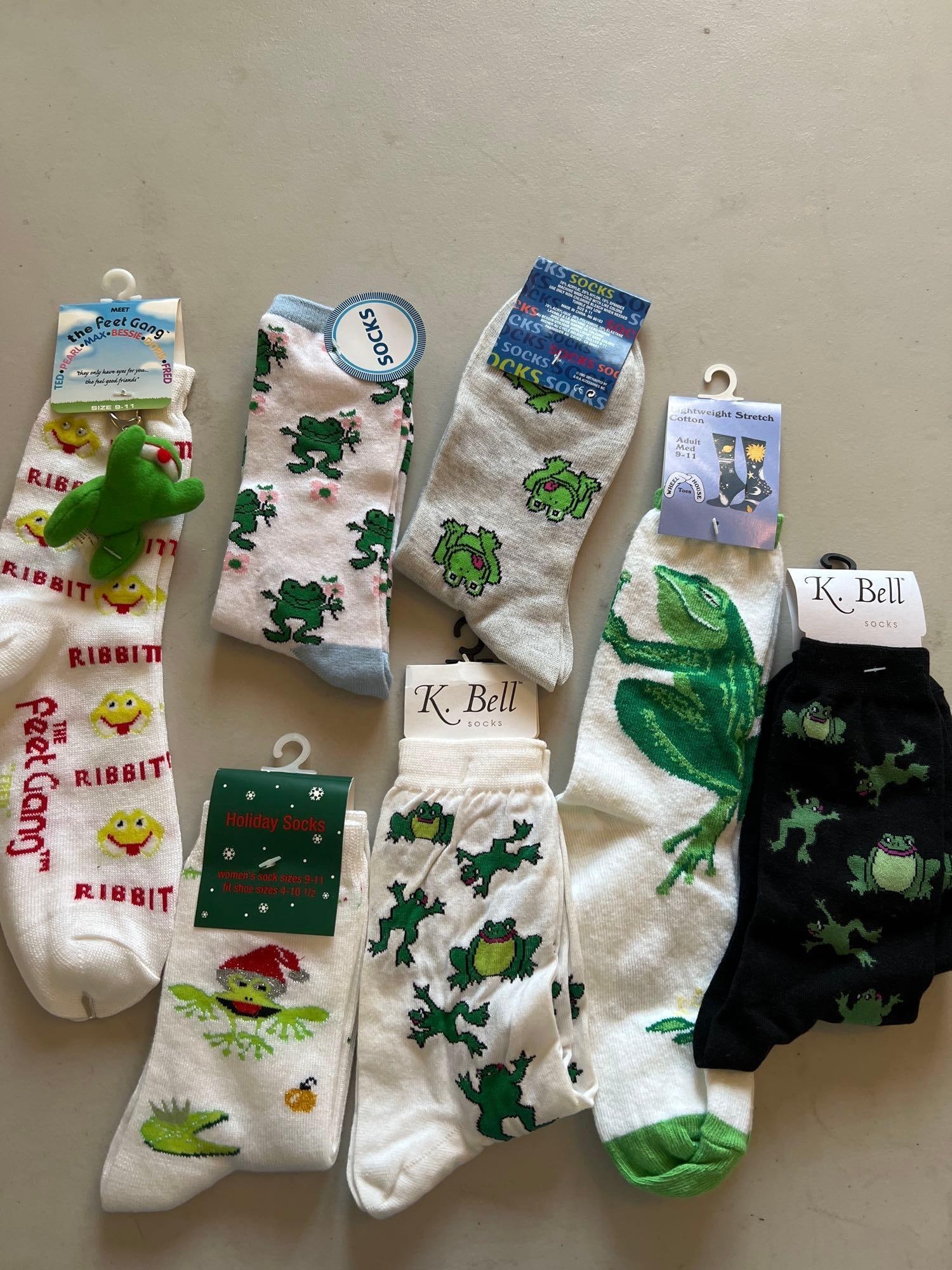 Frog Themed Socks: Frog themed socks. New with packaging.