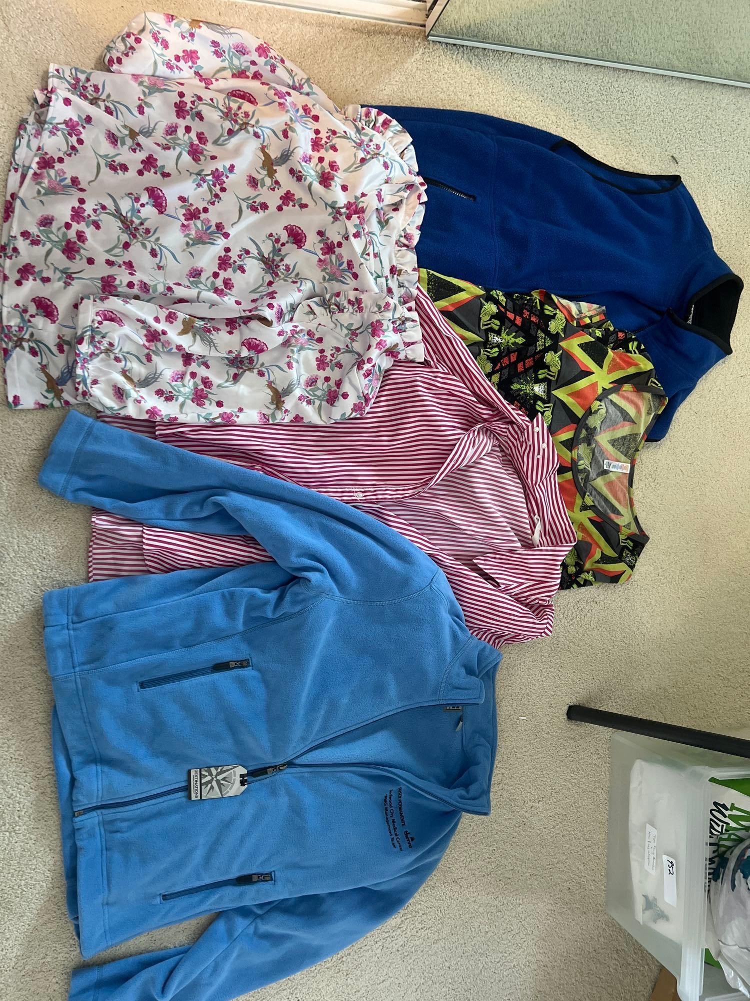 Ladies' Shirts And Clothing: Ladies' shirts and clothing. Approximate size large.