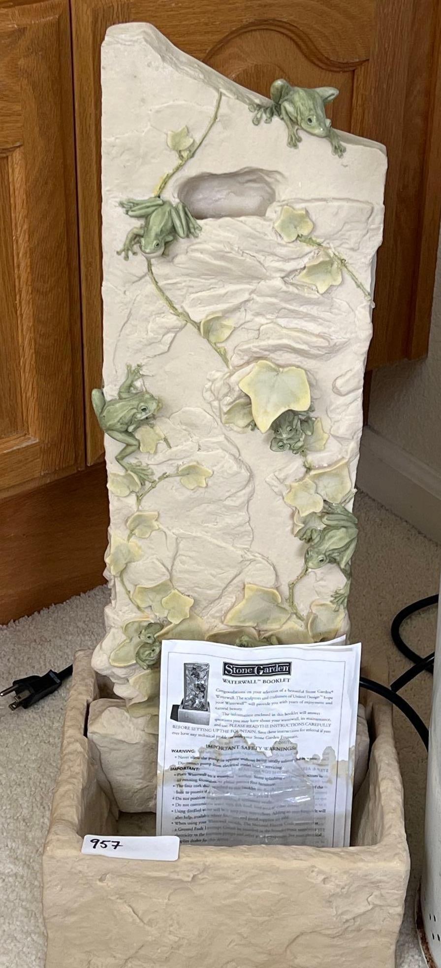 Decorative Frog Fountain: Decorative frog fountain. In working order. Approximately 26 inch high.