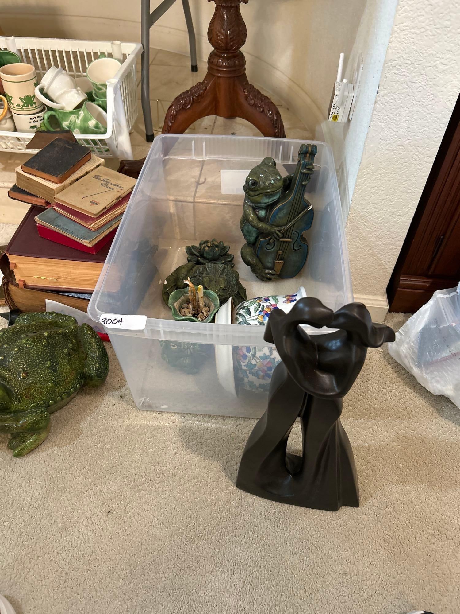 Grouping Of Planters, Faux Plants & Decorative Items: Grouping of planters, faux plants & decorative items.