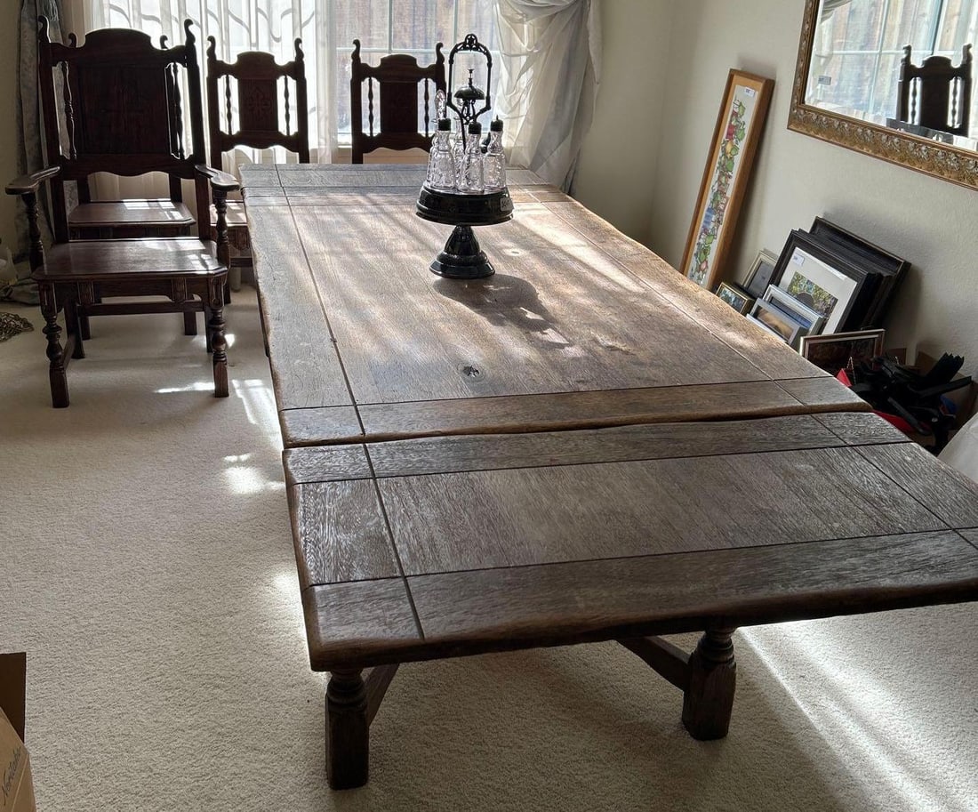 Karpen Arts & Crafts Oak Dining Table And Four Chairs (1 of 14)