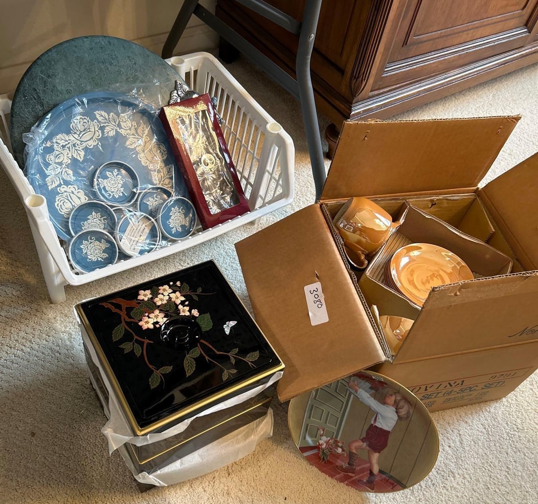 Grouping Of Household Items To Include Arthur Court, Lacquer Stacking Boxes, Noritake, And More (1 of 6)