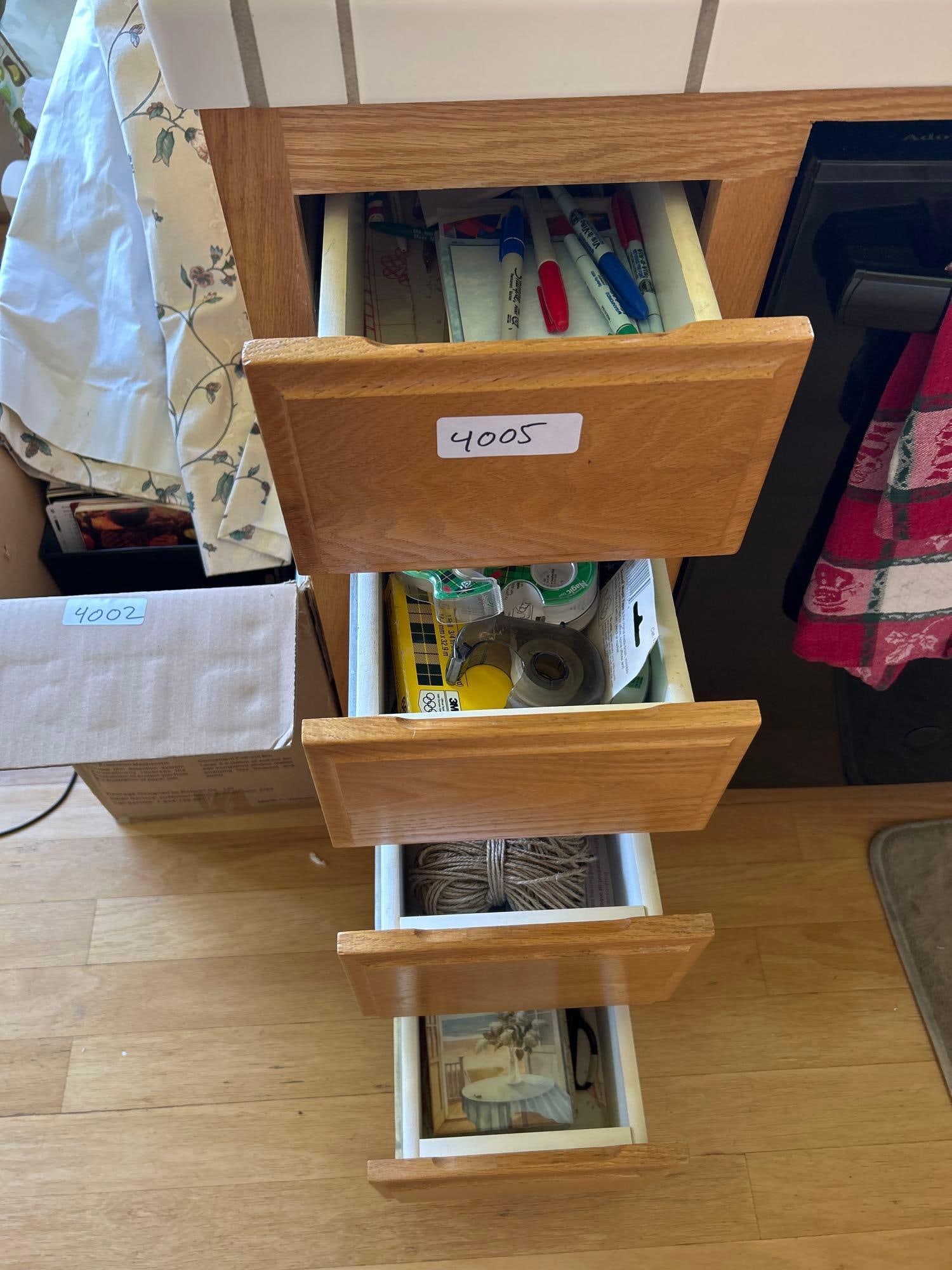 Four Drawers Of Miscellaneous Office Supplies: Four drawers of miscellaneous office supplies.