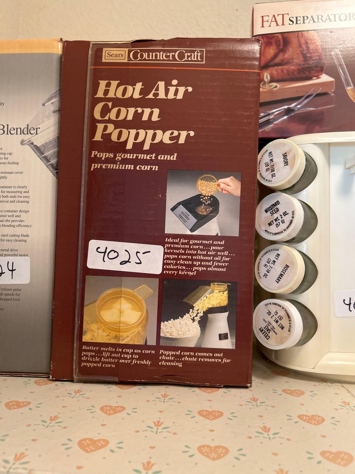 Hot Air Popcorn Popper: Hot air popcorn popper.