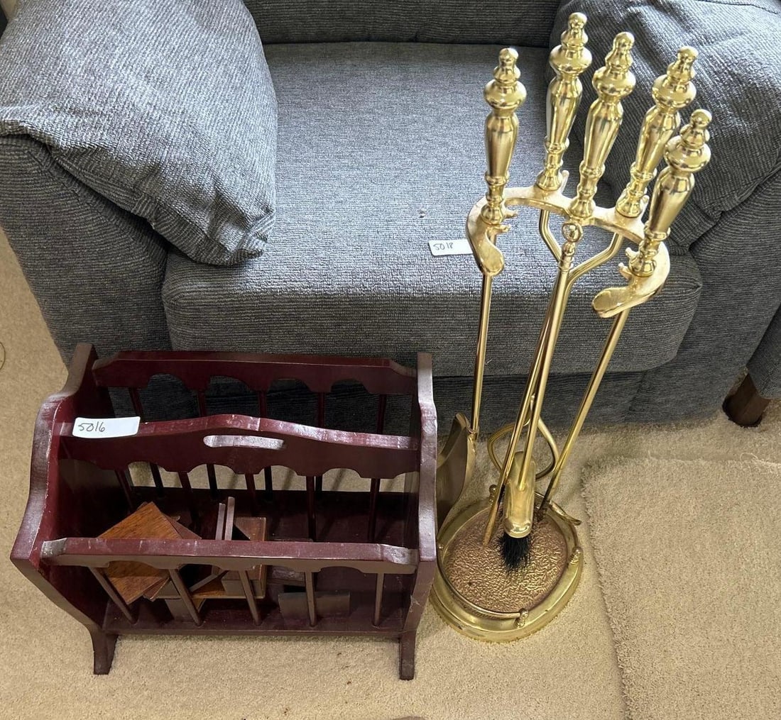 Fireplace Tools, Magazine Stand, And Coasters (1 of 2)