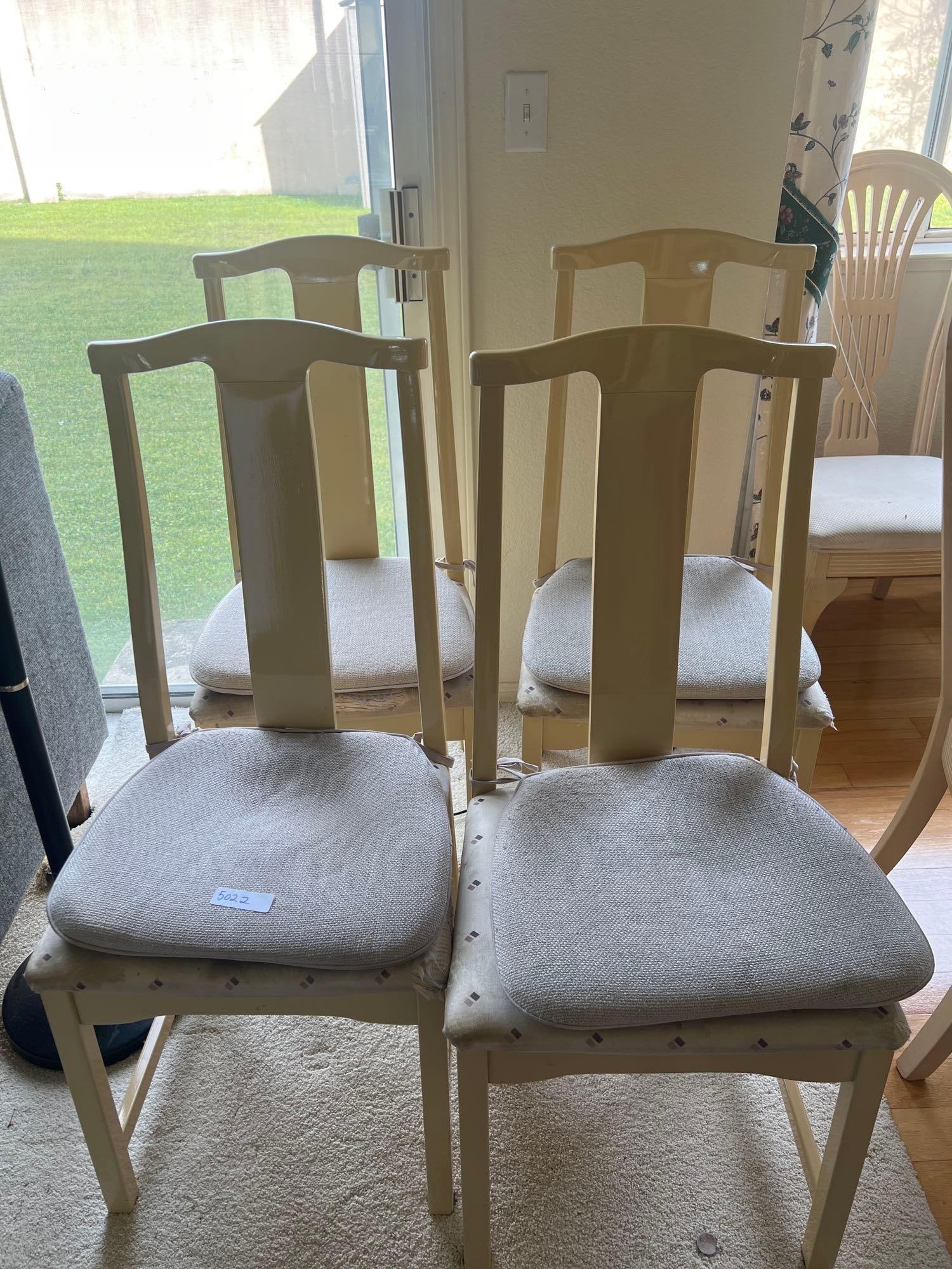 Set Of Four Chinese Style Lacquered Dining Chairs: Set of four Chinese style lacquered dining chairs.
