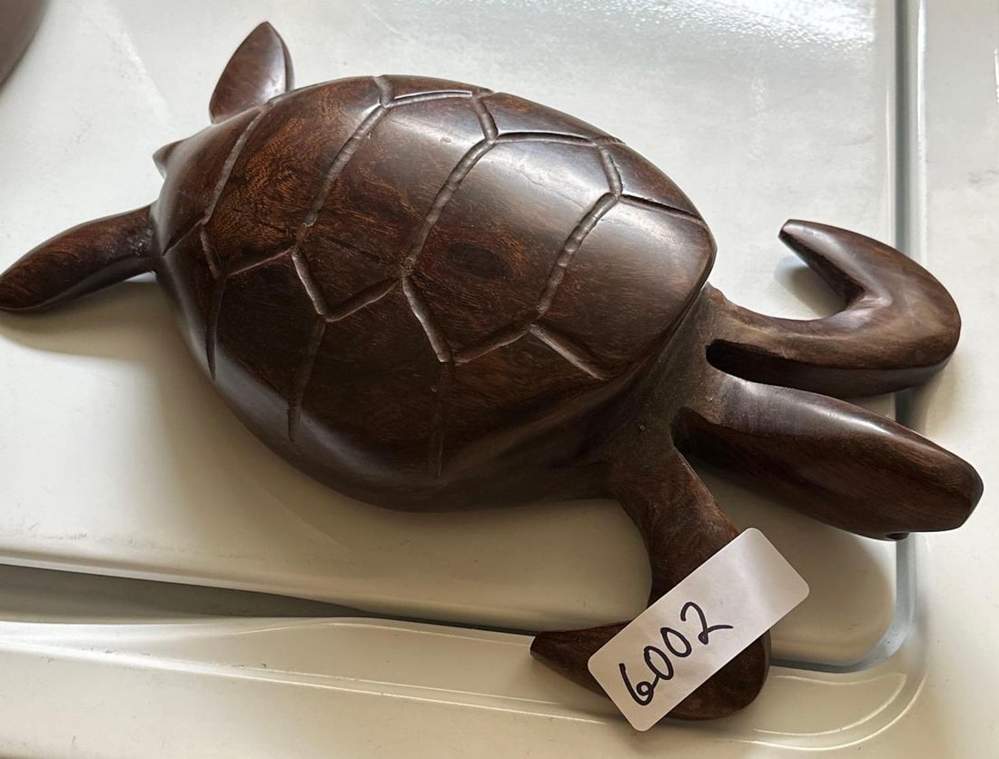 Ironwood Sea Turtle Carving: Ironwood sea turtle carving. Approximately 14.0L x 7.5W in.