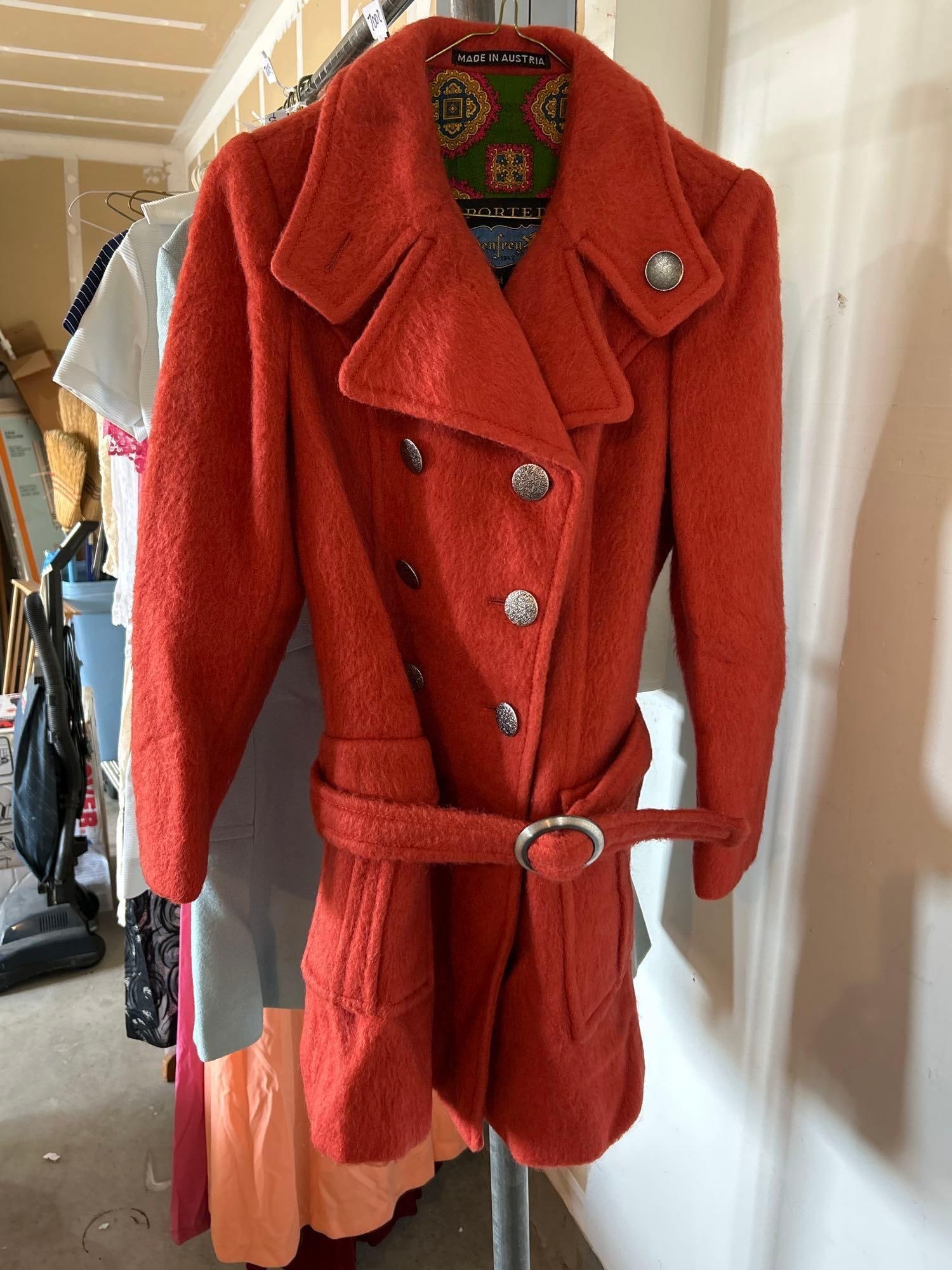 Vintage Mid Century Lodenfrey Orange Wool Coat: Vintage Mid Century Lodenfrey Orange Wool coat. approximate size small.