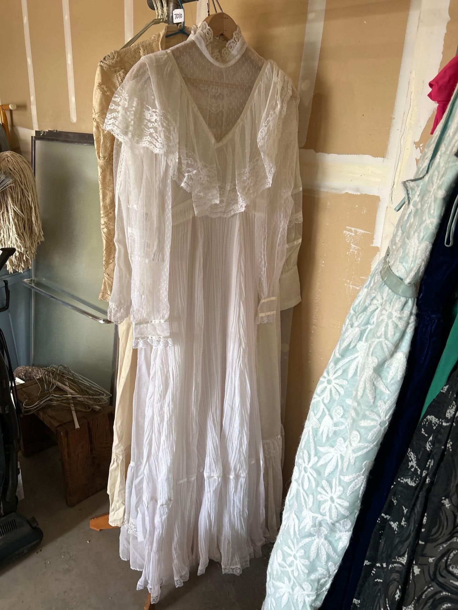 Three Vintage Gunne Sax & Similar High Neck Dresses: Three vintage Gunne Sax & Similar high neck dresses. Marked size 5.