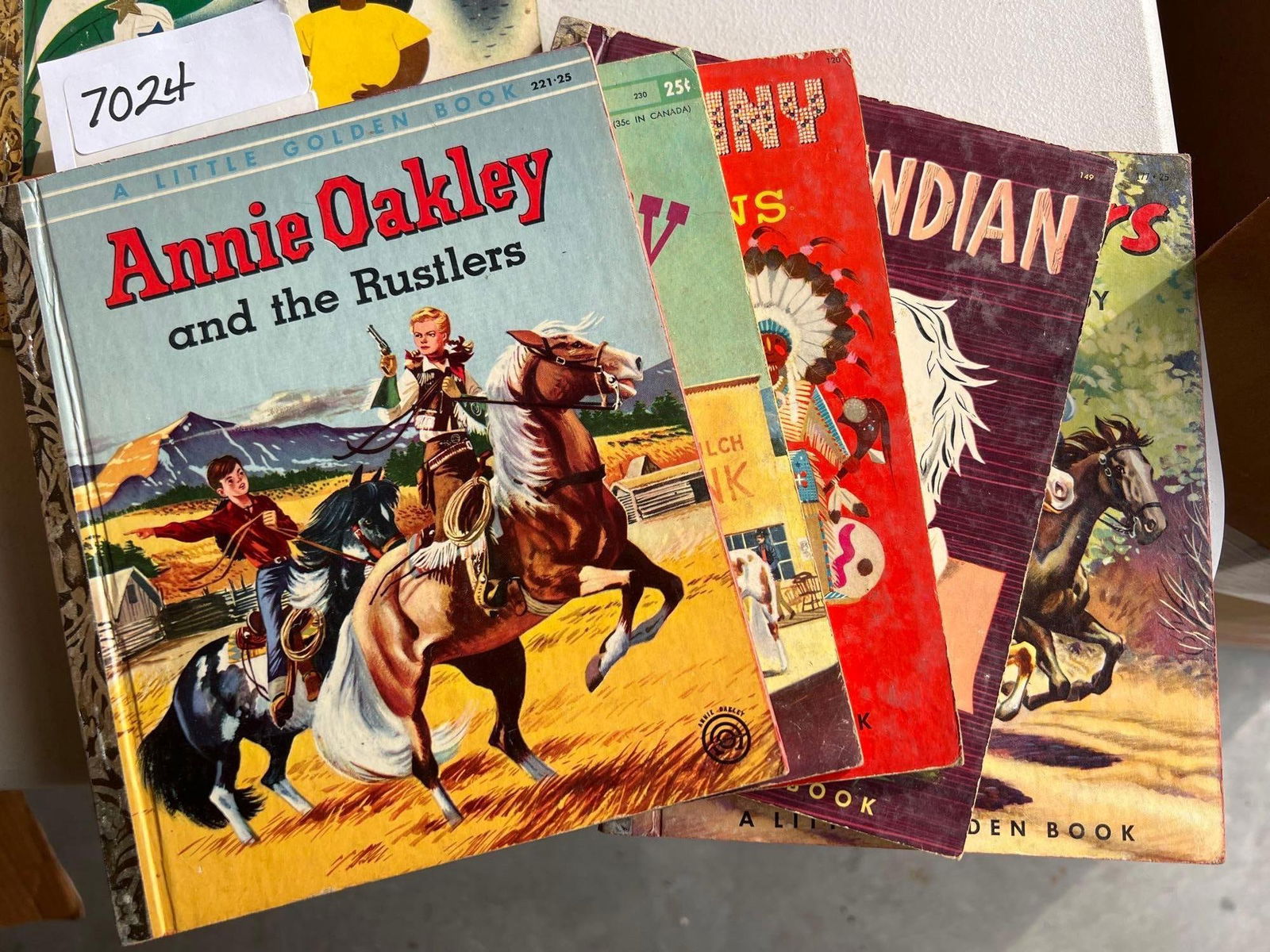 Five Cowboy & Indian Themed Little Golden Books: Five cowboy & Indian themed little golden books.