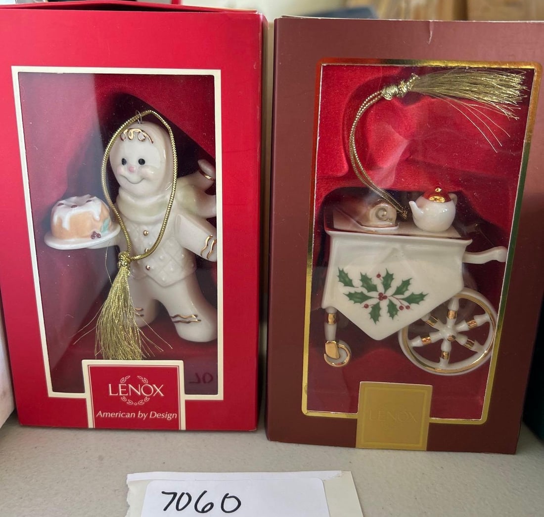 Two Lenox Porcelain Christmas Ornaments In Original Boxes (1 of 1)