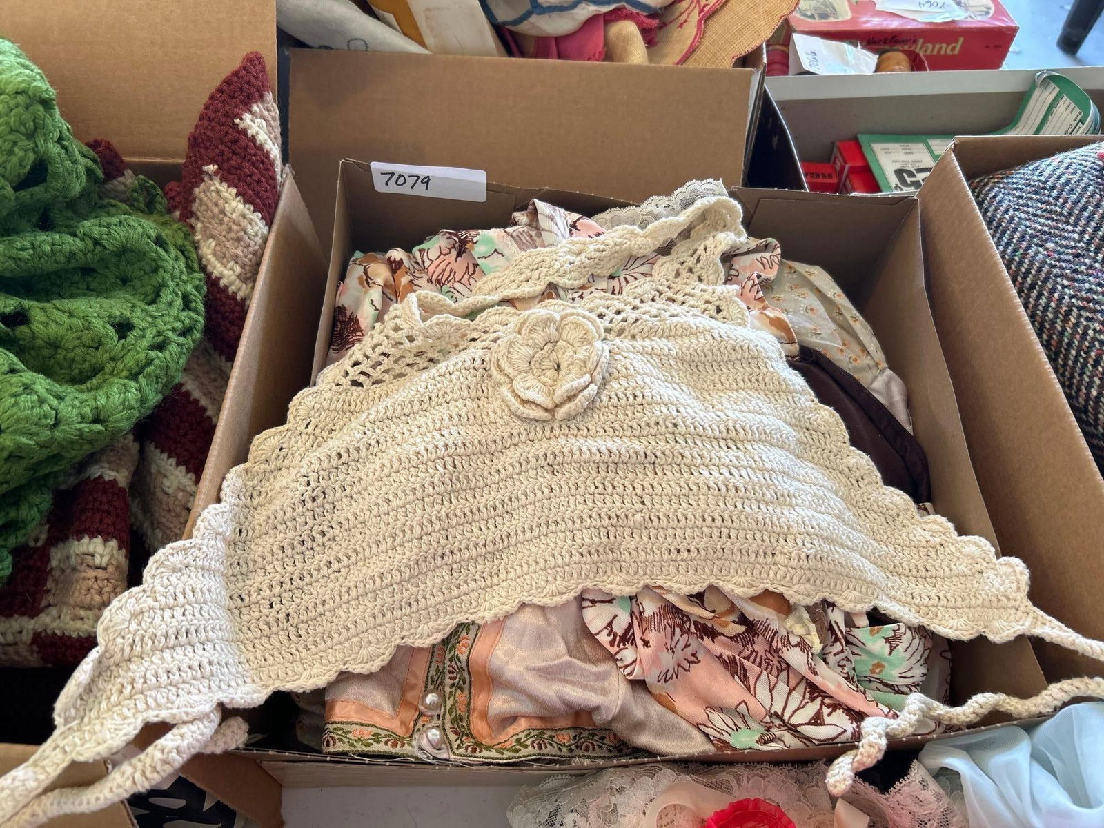 Vintage 1970's Lady's Clothing, Including Crocheted Top: Vintage 1970's lady's clothing, including crocheted top. Approximate size extra small.