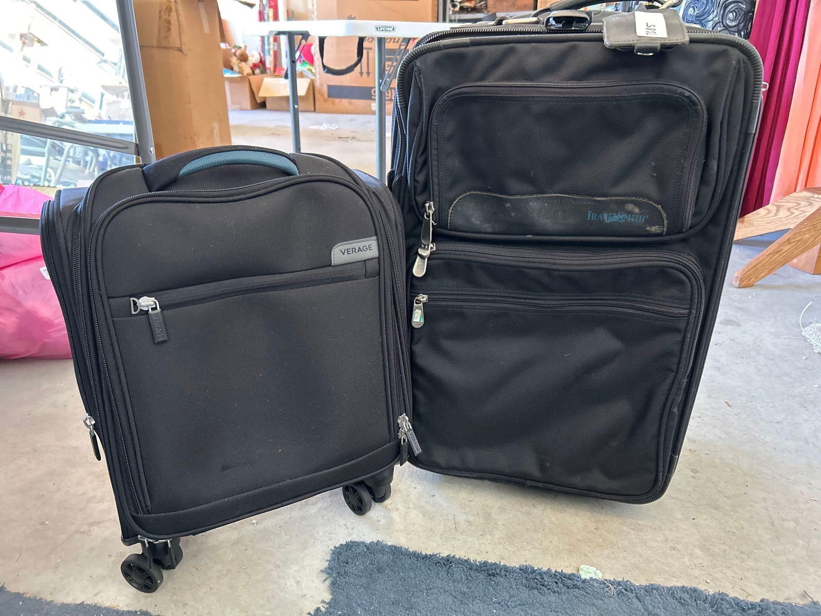 Two Pieces Black Carry-On Luggage: Two pieces black carry-on luggage.