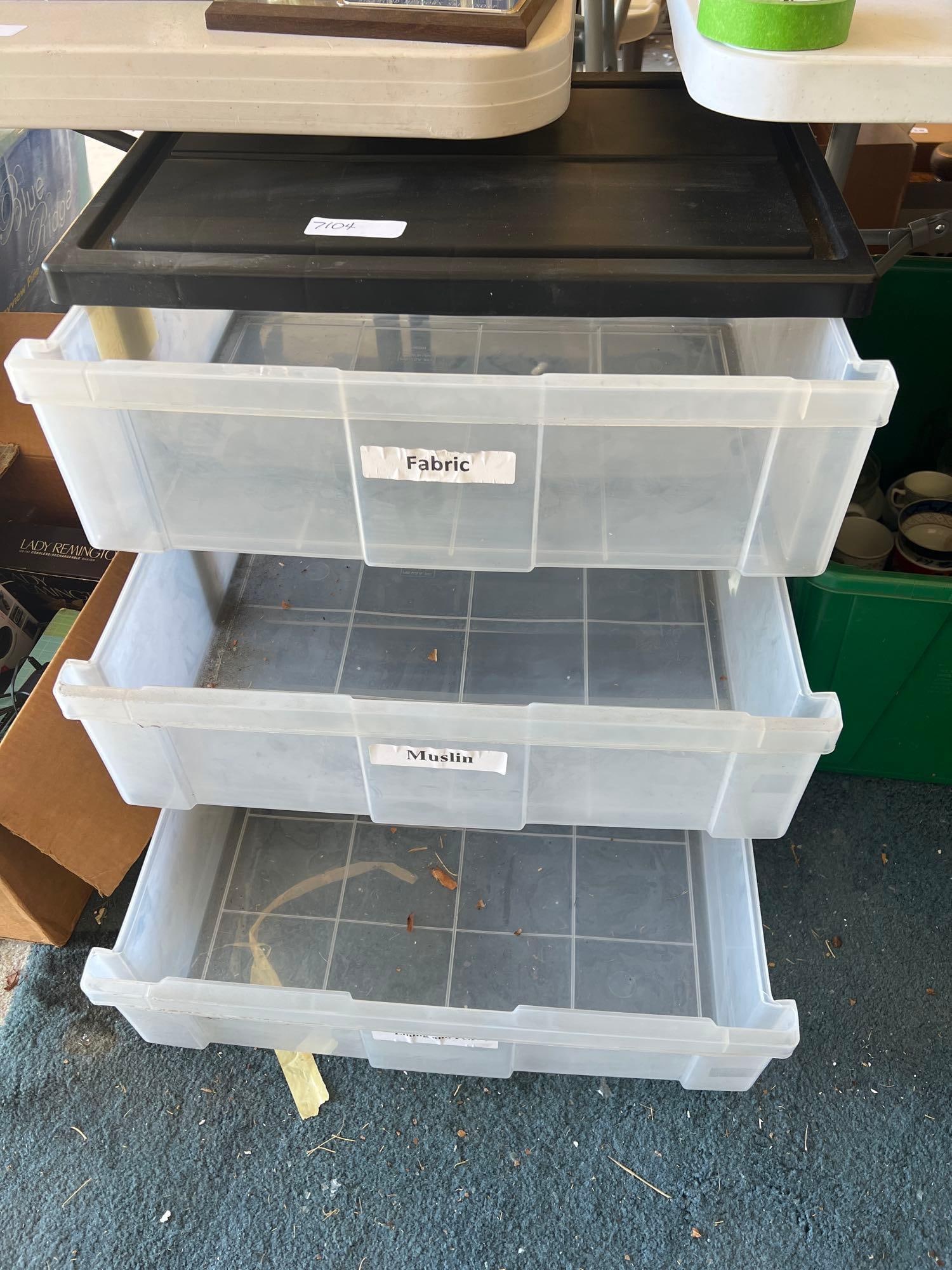 Three Drawer Plastic Storage Chest - 2