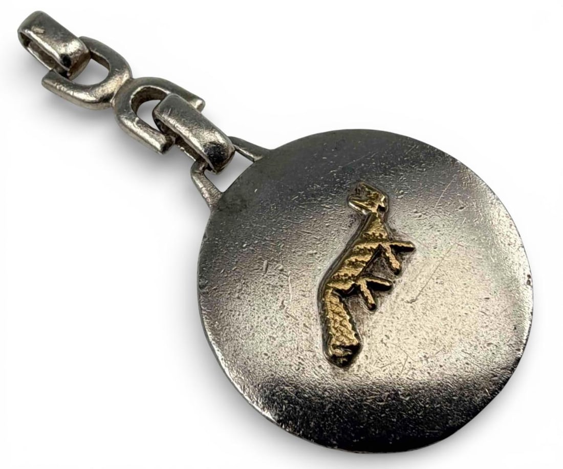 Gianmaria Buccellati Sterling Silver & 18K Gold Fox Pendant: Gianmaria Buccellati Sterling Silver & 18K Gold Figural Fox Pendant, 16.1g. Signed, marked "18K 925." Approximately 2.25L x 1.12W in. (57.2L x 28.6W mm). ALL CREDIT CARDS WILL BE MANUALLY VERIFIED