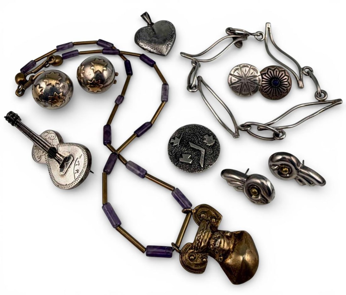 Grouping Of Sterling Silver Jewelry, Including Gold Accented & Gem Set Pieces (1 of 19)