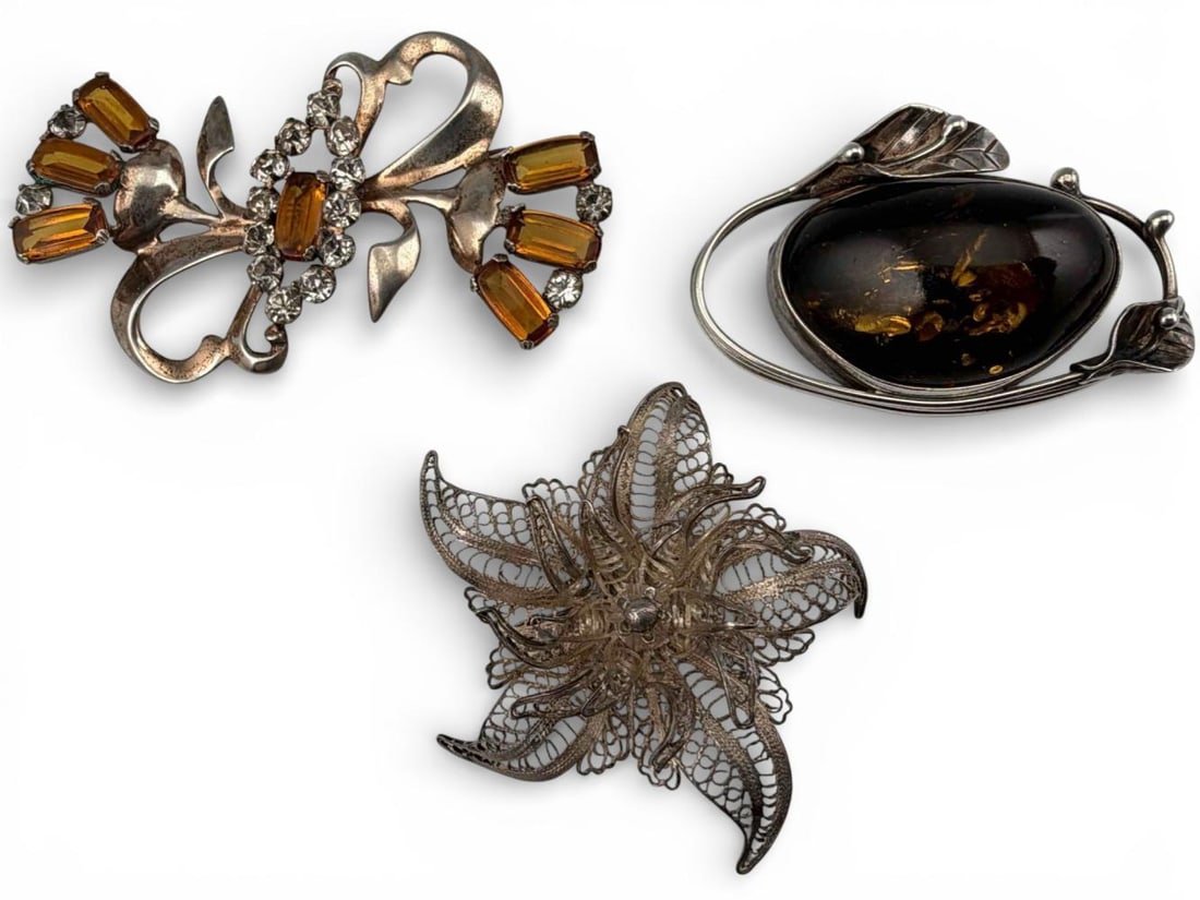 Three Sterling Silver Brooches - 2