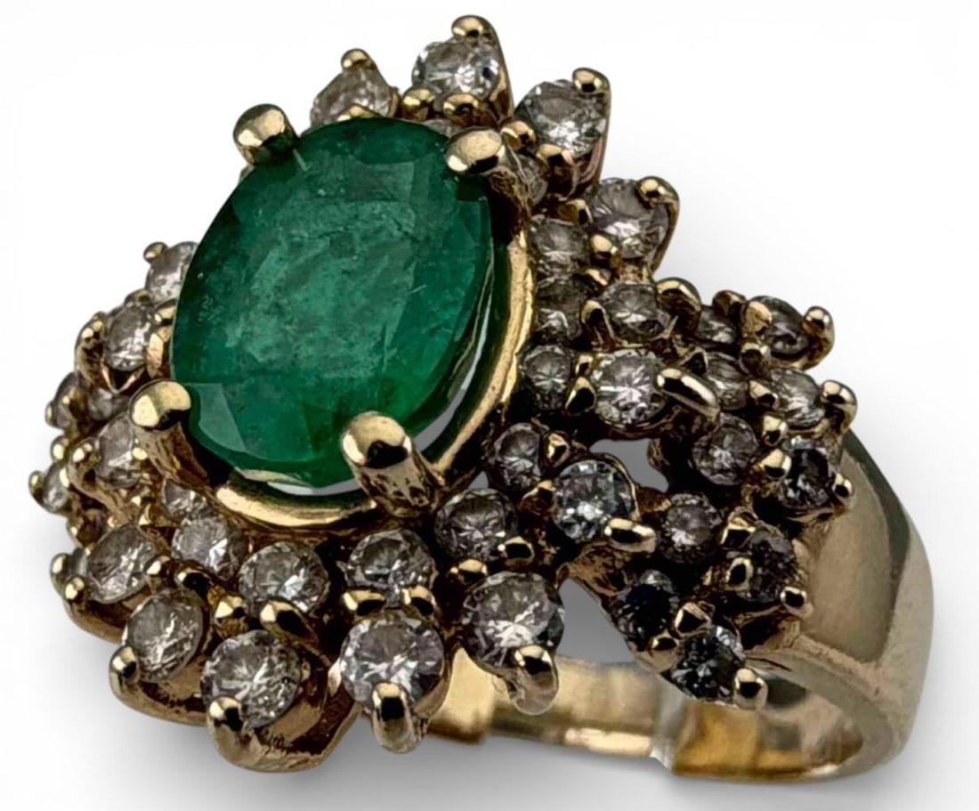 14K Emerald Diamond Ring (1 of 7)