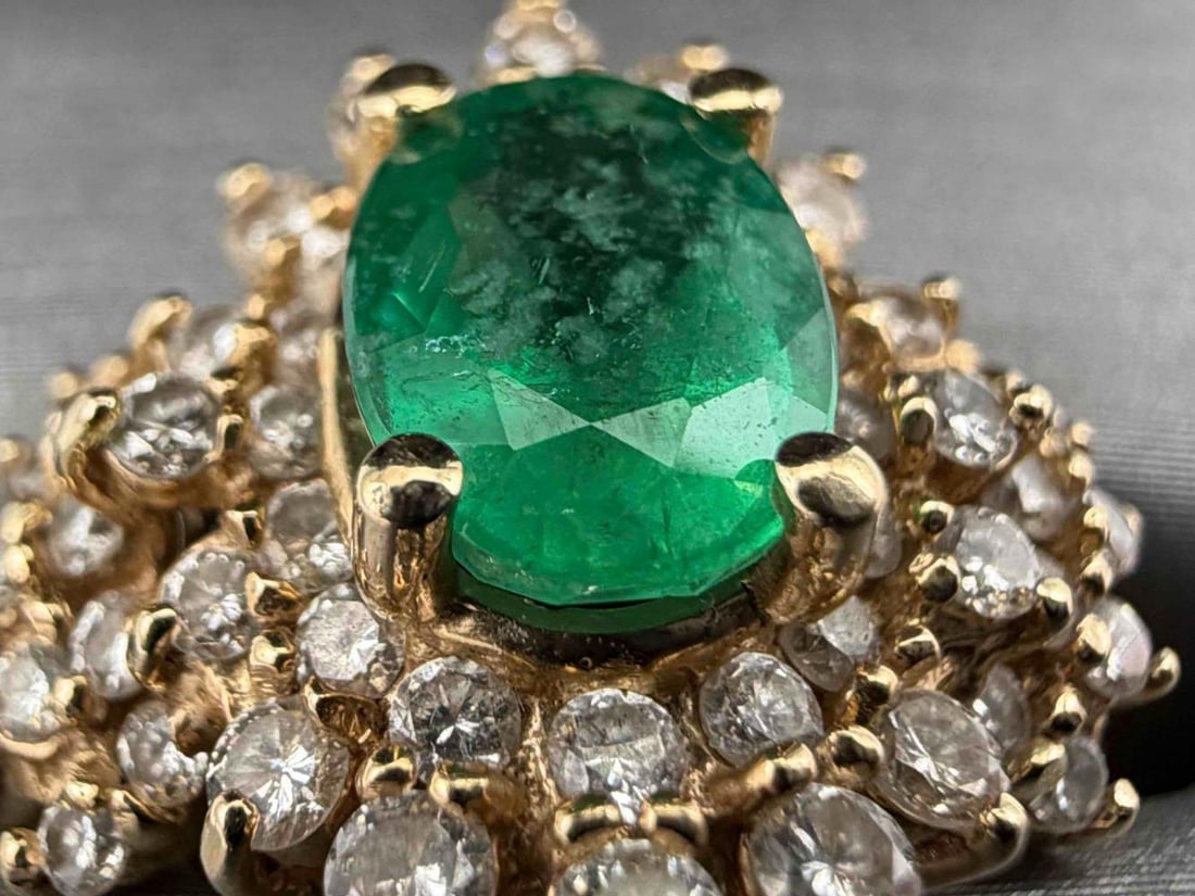 14K Emerald Diamond Ring - 3