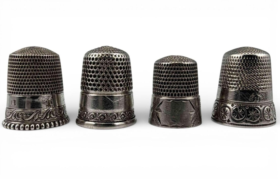 Eight Sterling Silver Thimbles - 4