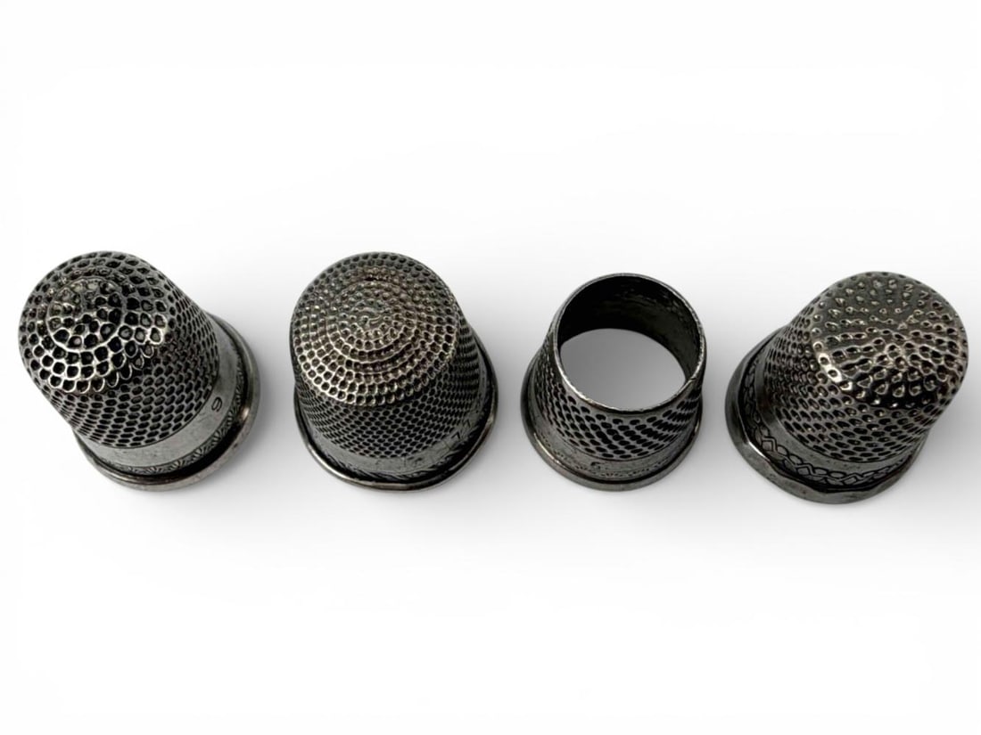 Eight Sterling Silver Thimbles - 4