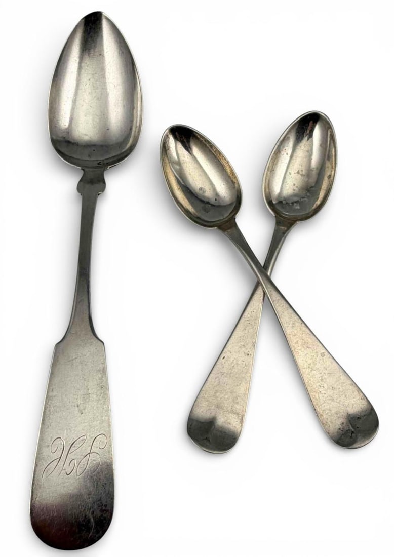 Grouping Of American Coin Silver Spoons, Jeffrey R. Brackett, Fenno & Hale (1 of 9)