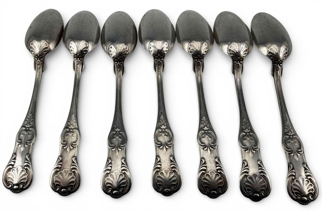 Seven Sterling Silver Teaspoons, Shell Pattern - 3