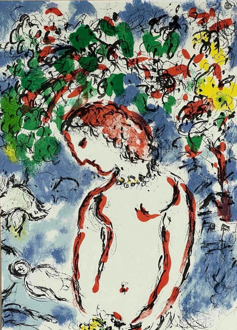 Marc Chagall (Russian-French 1887-1987) Jour De Printemps, Color Lithograph (1 of 10)