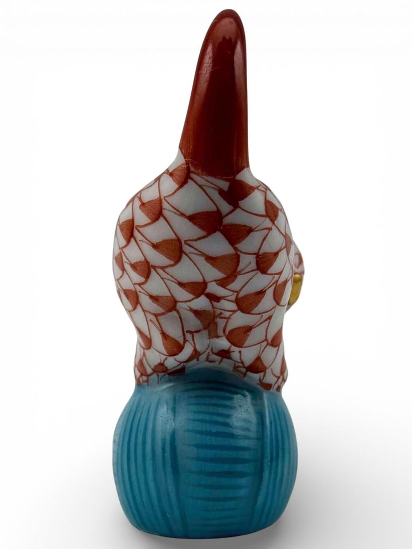 Herend Rust Fishnet Porcelain Kitten - 4