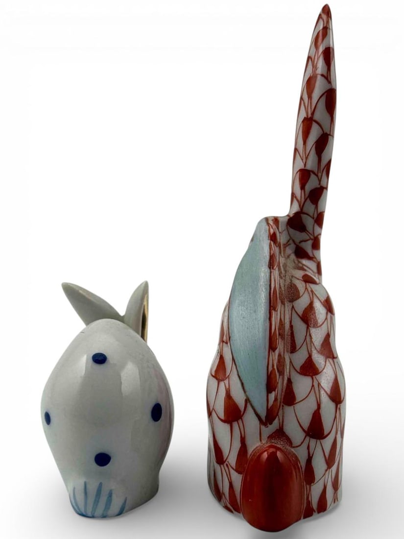 Herend Porcelain Rabbit Figures - 4