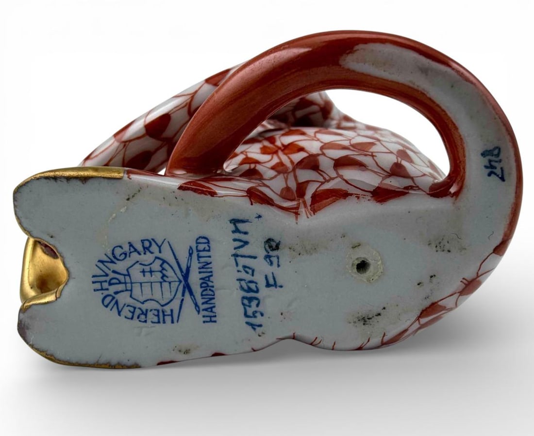 Herend Rust Fishnet Porcelain Monkey Figure - 7