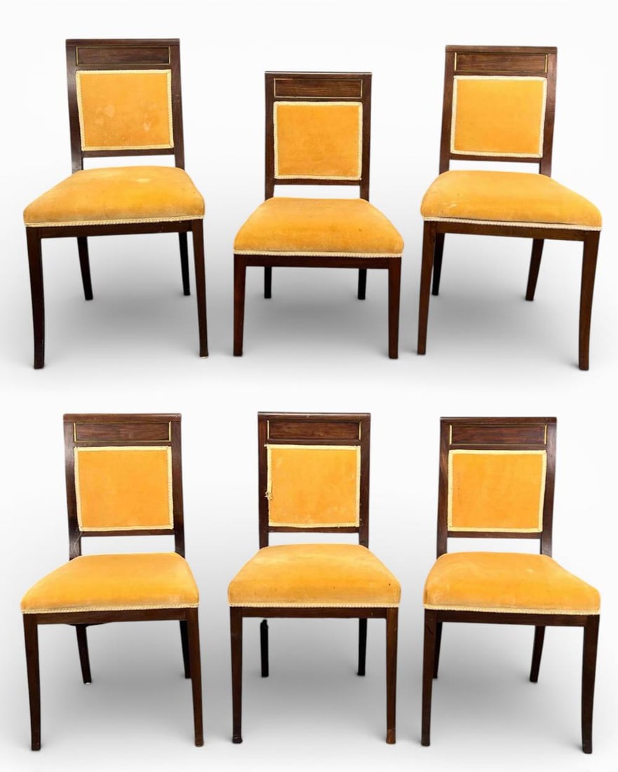 Set Of Six Brass Mounted Empire Style Mahogany Dining Chairs, 19th Century (1 of 20)