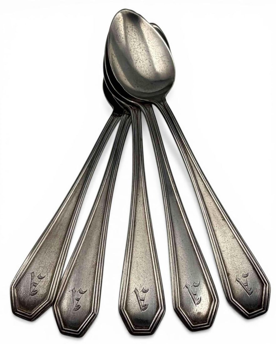 Five Dominick & Haff Sterling Silver Teaspoons (1 of 5)