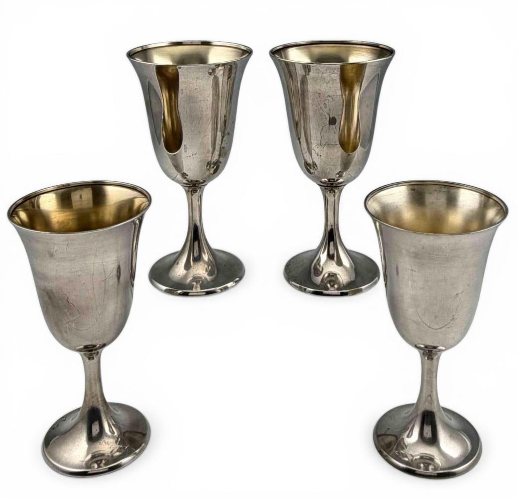 Set Of Four Gorham Sterling Silver Goblets (1 of 9)