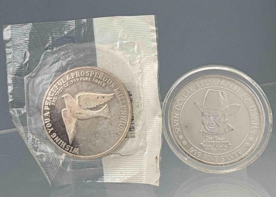 Two 1 OZ .999 Silver Coins (1 of 5)