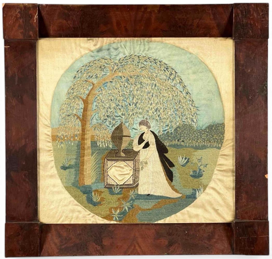 19th Century Silk Mourning Embroidery (1 of 10)
