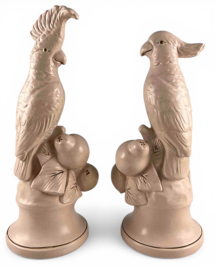 Pair Of ABCO Mid Century Chalk Ware Cockatoos (1 of 11)
