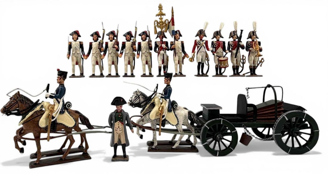CBG Mignot Napoleonic Wars Toy Soldiers, Including Field Blacksmith & Carriage (1 of 18)