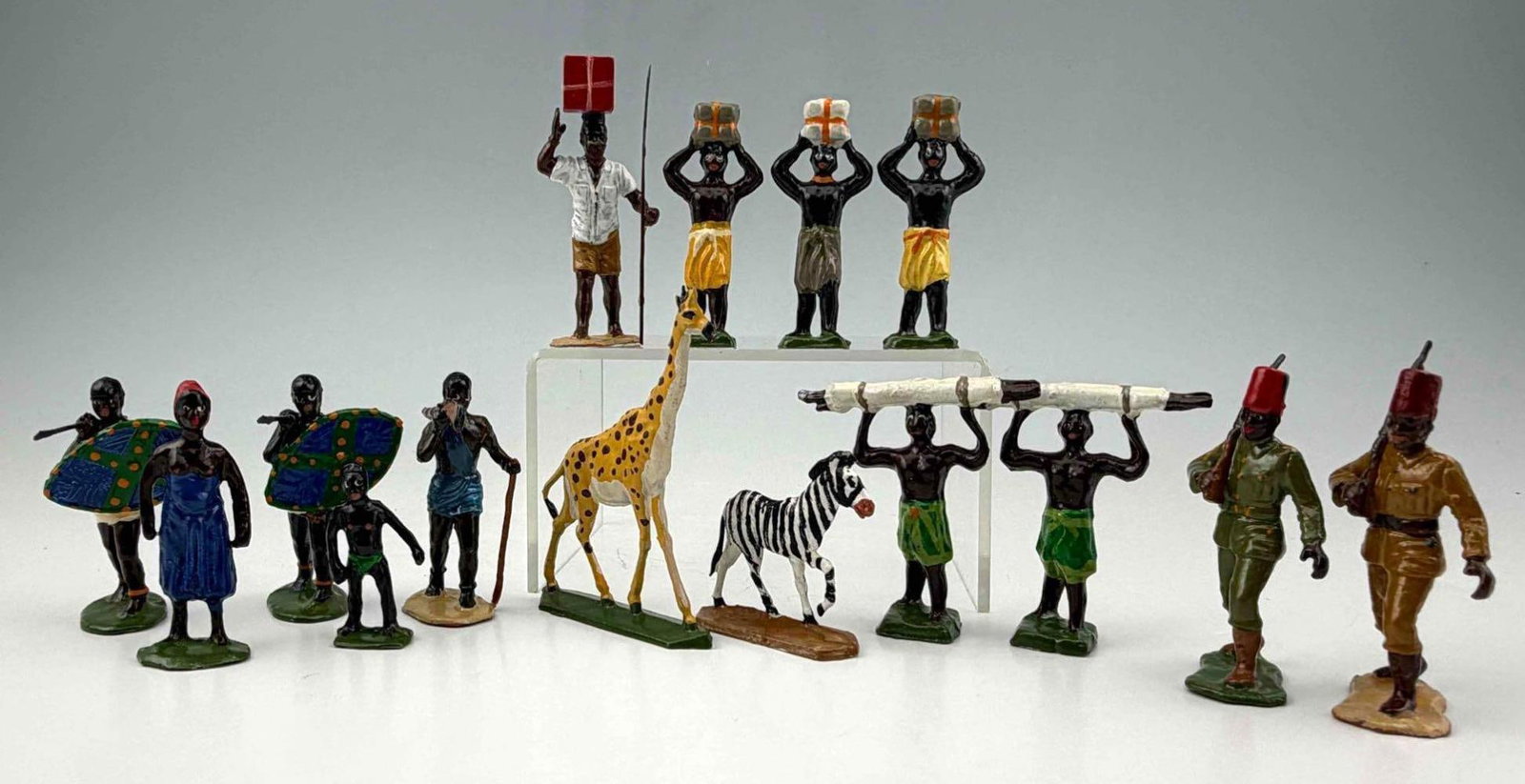Vintage Lead Toy Soldiers, African Natives, Warriors, Civilians & Animals, Dorset & Others (1 of 16)