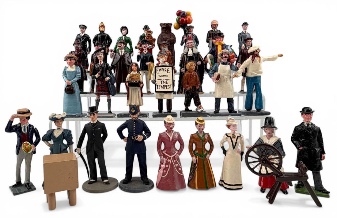 Grouping Of Hand Painted Lead Toy Soldiers, British Victorian Civilians (1 of 16)