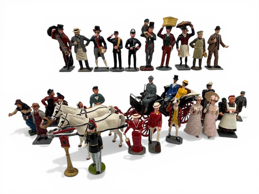 Grouping Of Hand Painted Lead Toy Soldiers, British Victorian Civilians, Incl. Marlborough, Trophy (1 of 20)