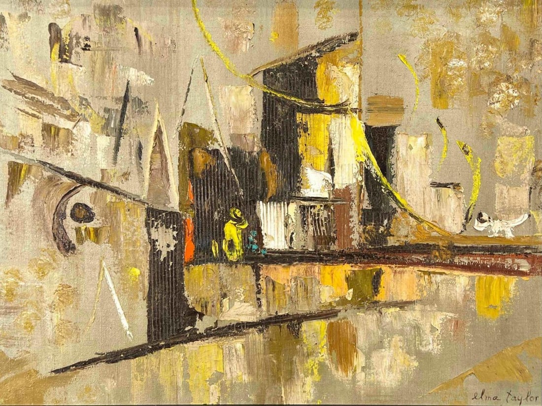 Elma Taylor (Hawaiian, 1900-1992), Cityscape, Oil On Masonite (1 of 12)