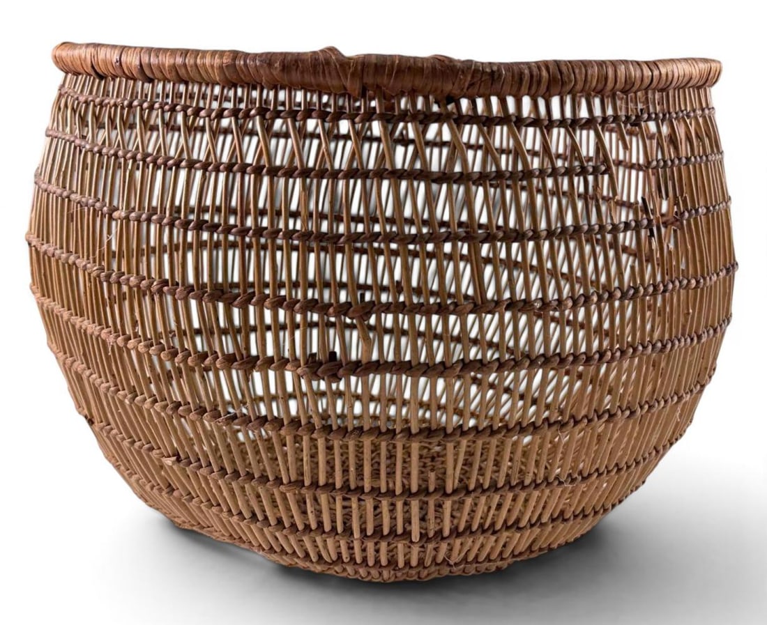 Hupa Yurok Karuk Native American Openwork Basket, Ca. 1910 (1 of 12)