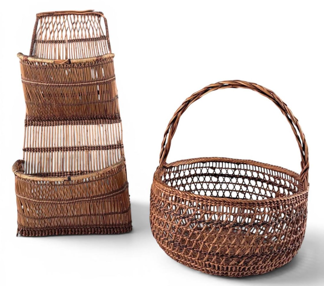 Hupa Yurok Karuk Openwork Egg Basket & Hanging Basket (1 of 15)