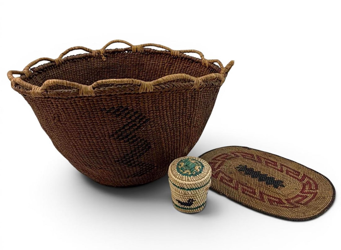 Northwest Coast Native American Basketry Grouping (1 of 19)