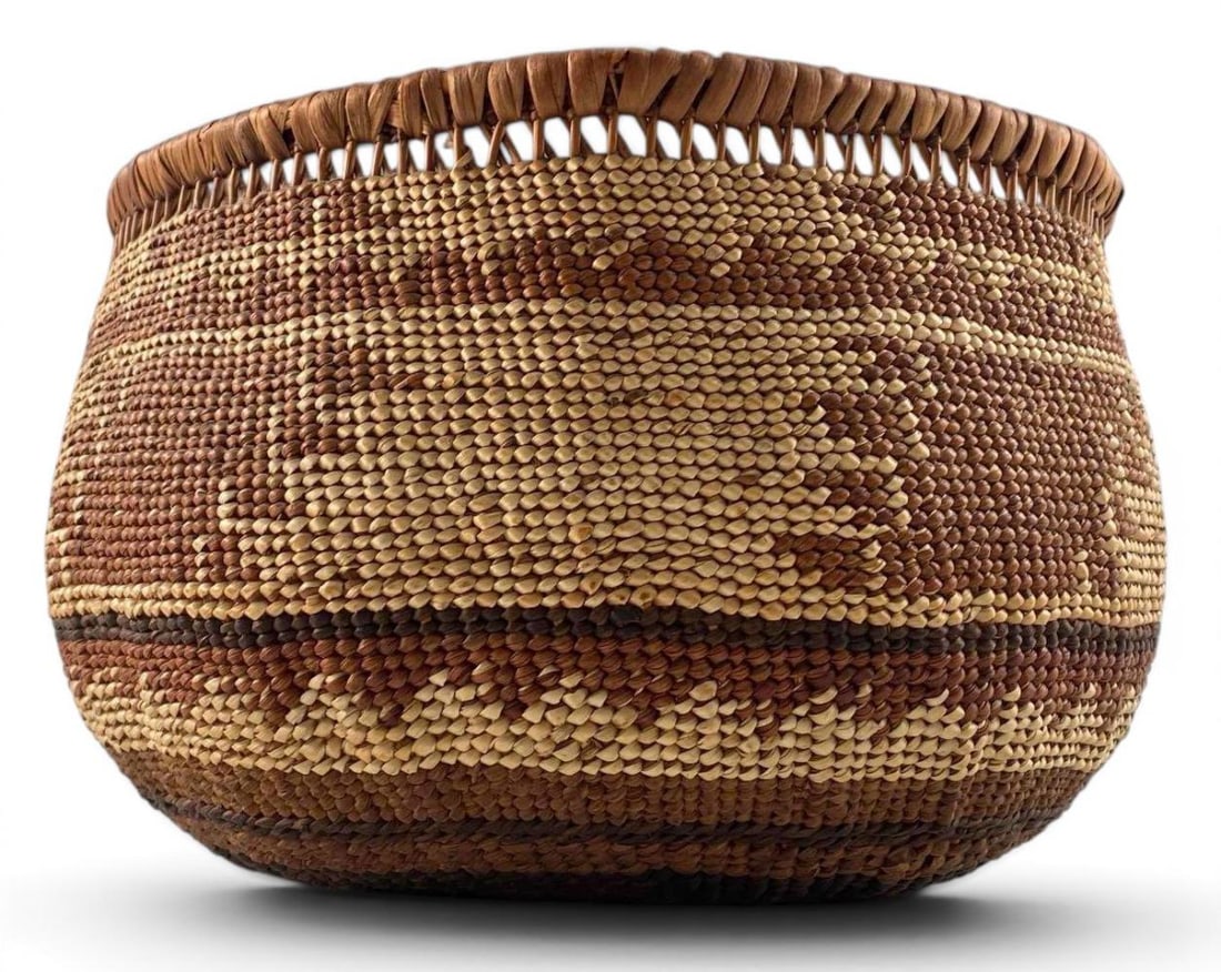Hupa Yurok Karuk Native American Basket With Openwork Rim (1 of 10)