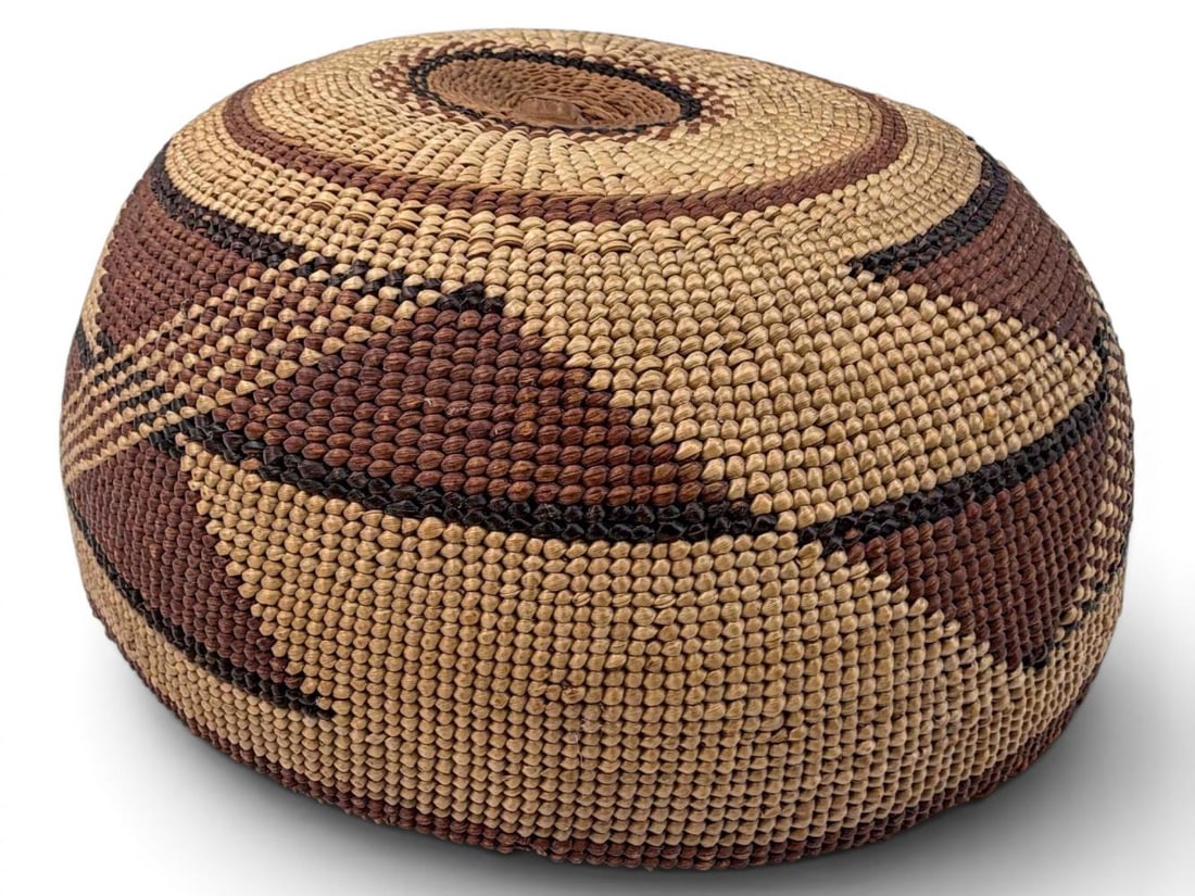 Hupa, Yurok, Or Karok Native American Woven Hat, Obsidian Blade Motif (1 of 10)