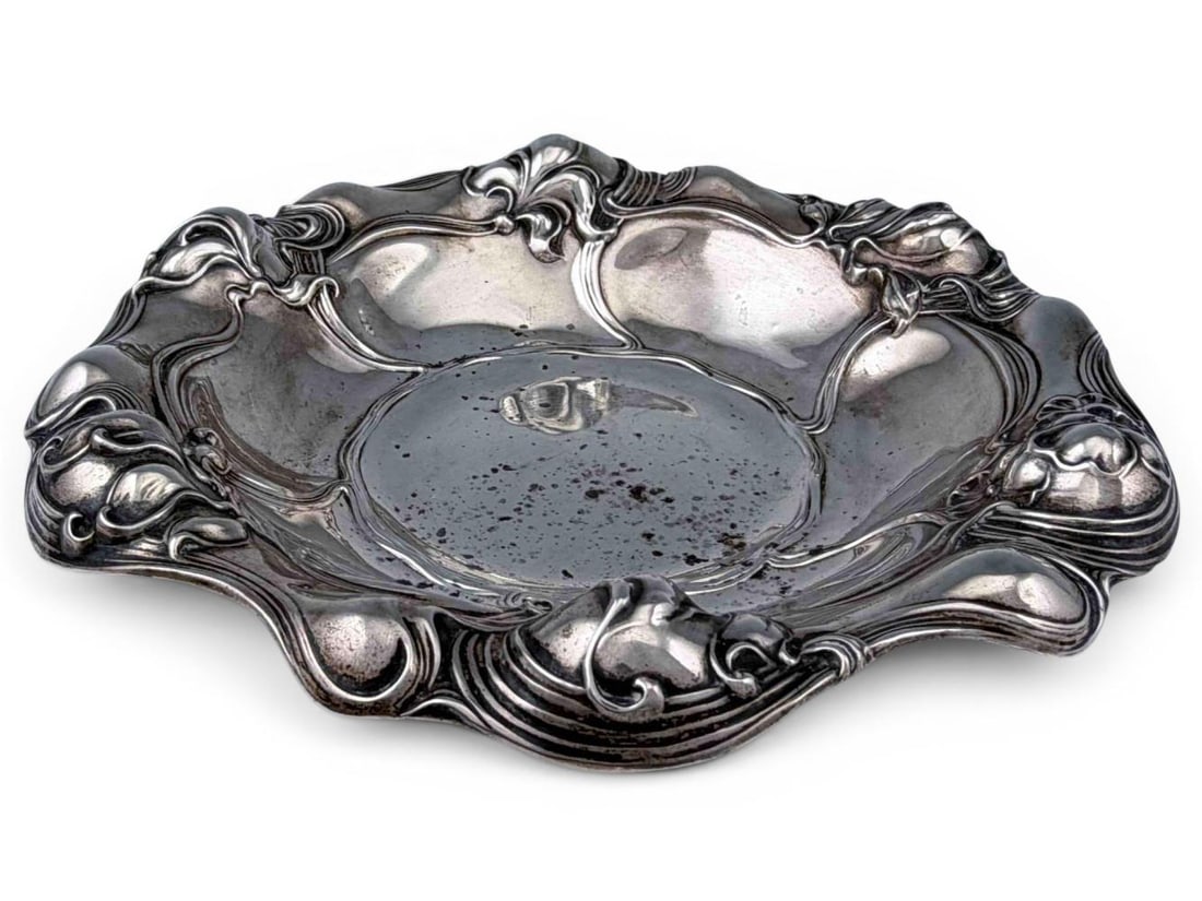 Art Nouveau Sterling Silver Repousse Bowl (1 of 8)
